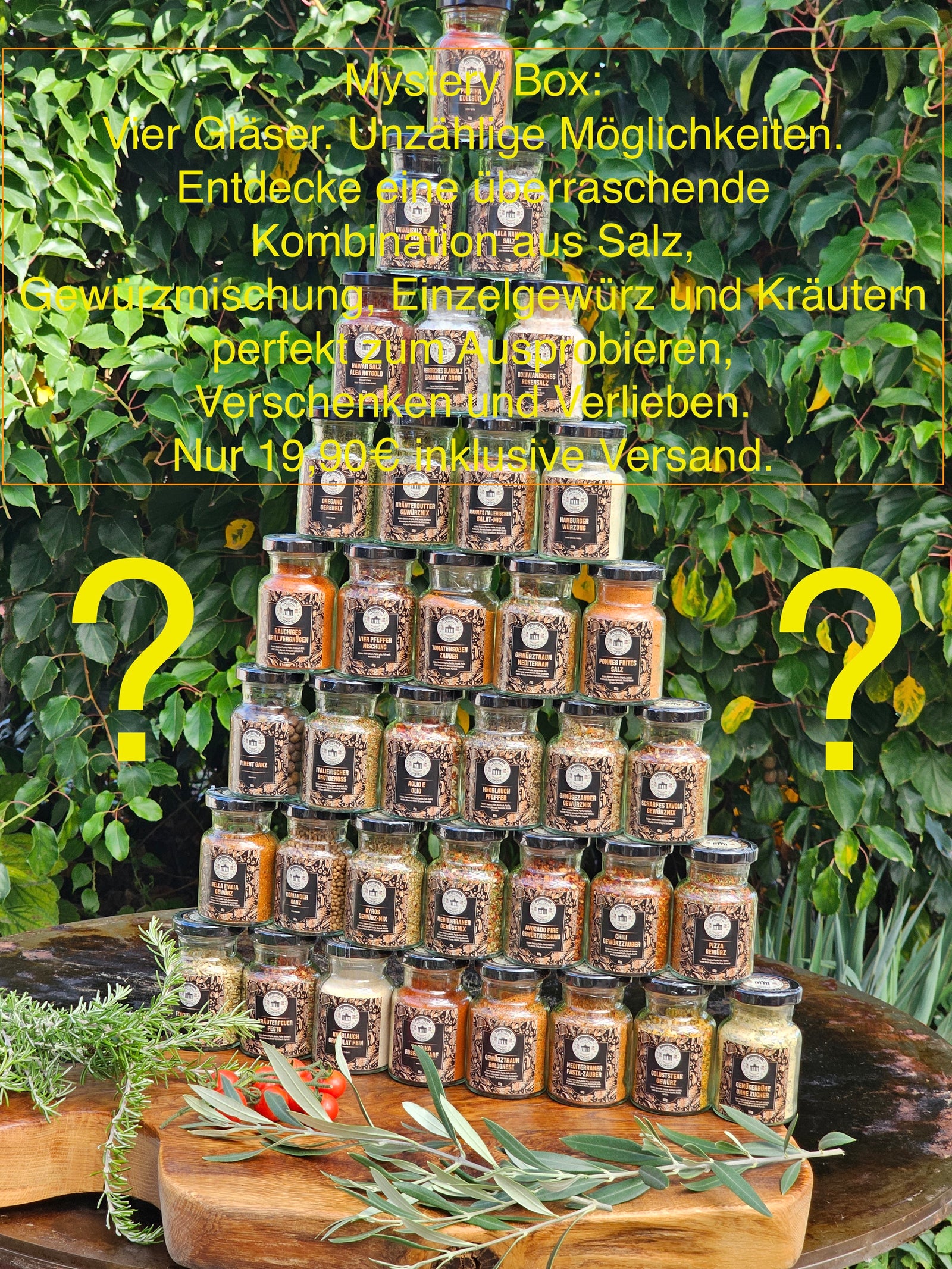 Mystery Box: Vier Gläser. Unzählige Möglichkeiten.