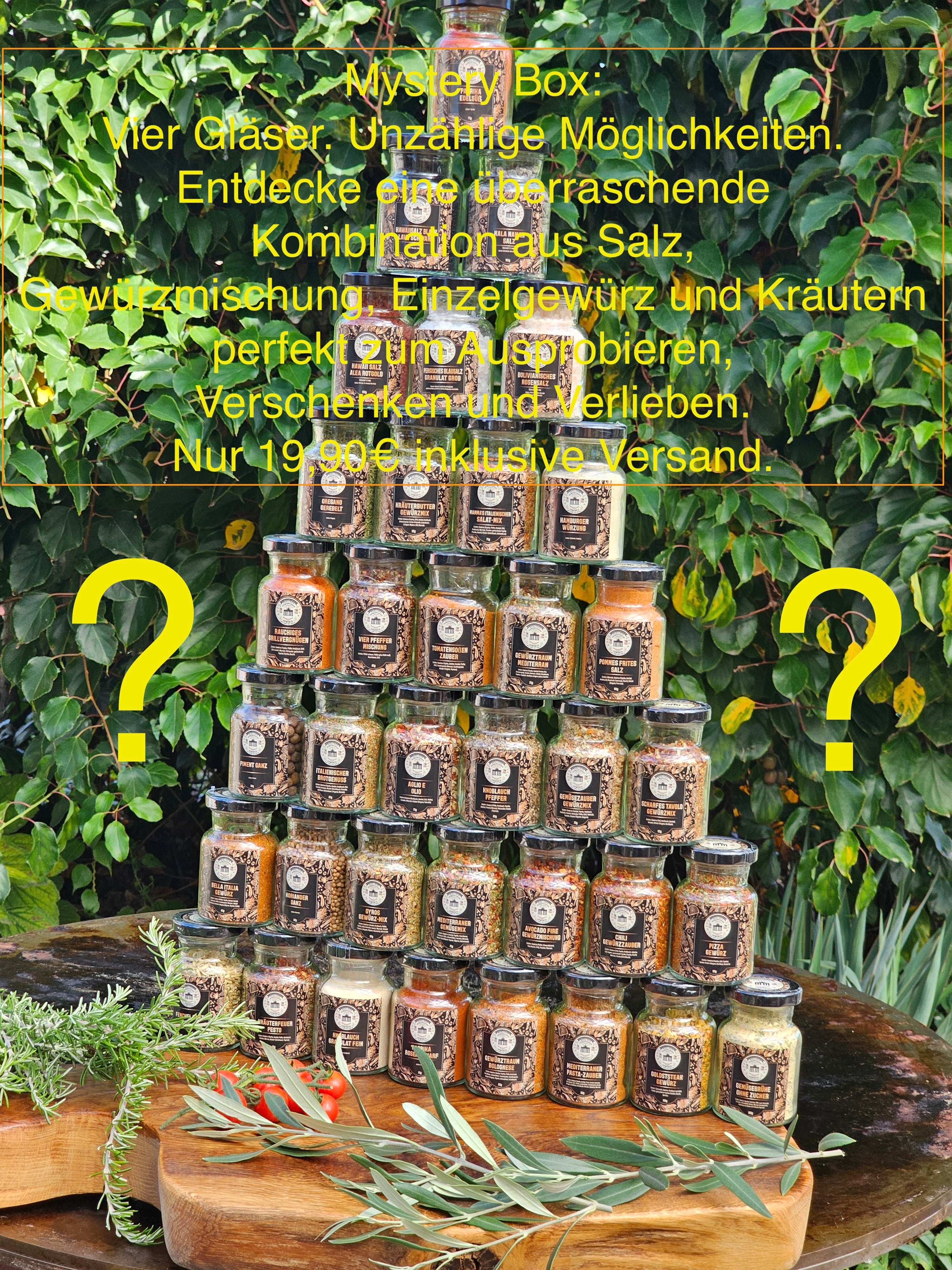 Mystery Box: Vier Gläser. Unzählige Möglichkeiten.