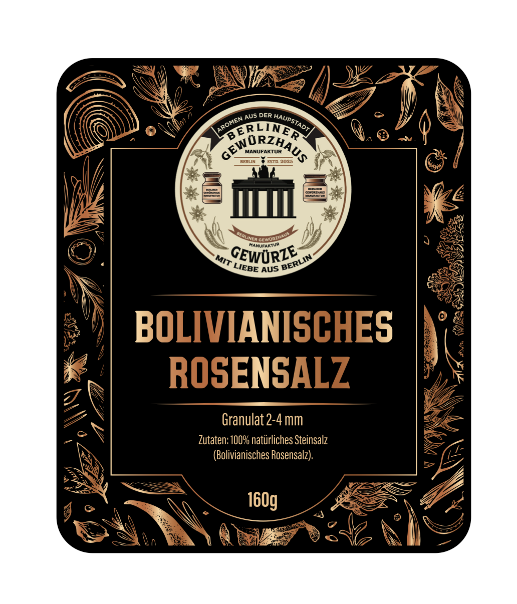 "Bolivianisches Rosensalz  Granulat 2-4 mm" 160g - Berliner-Gewürzhaus-Manufaktur 