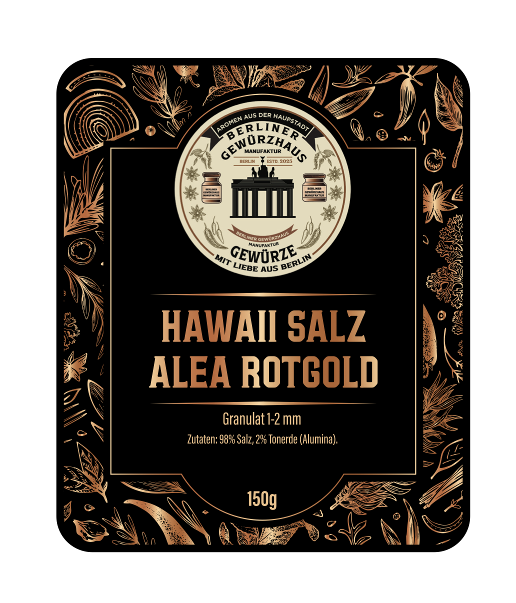 "Hawaii Salz Alea  Rotgold 1-2 mm" 150g - Berliner-Gewürzhaus-Manufaktur 