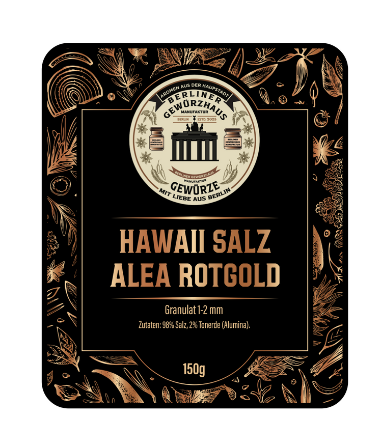 "Hawaii Salz Alea  Rotgold 1-2 mm" 150g - Berliner-Gewürzhaus-Manufaktur 