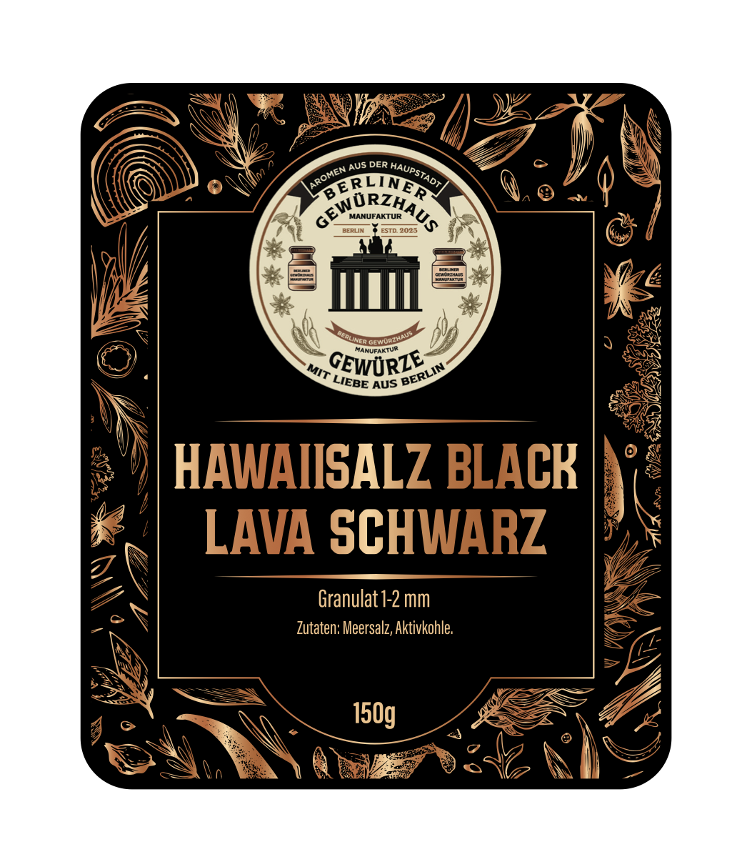 Hawaisalz Black Lava  Schwarz 1-2 mm 150g - Berliner-Gewürzhaus-Manufaktur 