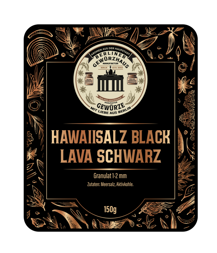 Hawaisalz Black Lava  Schwarz 1-2 mm 150g - Berliner-Gewürzhaus-Manufaktur 