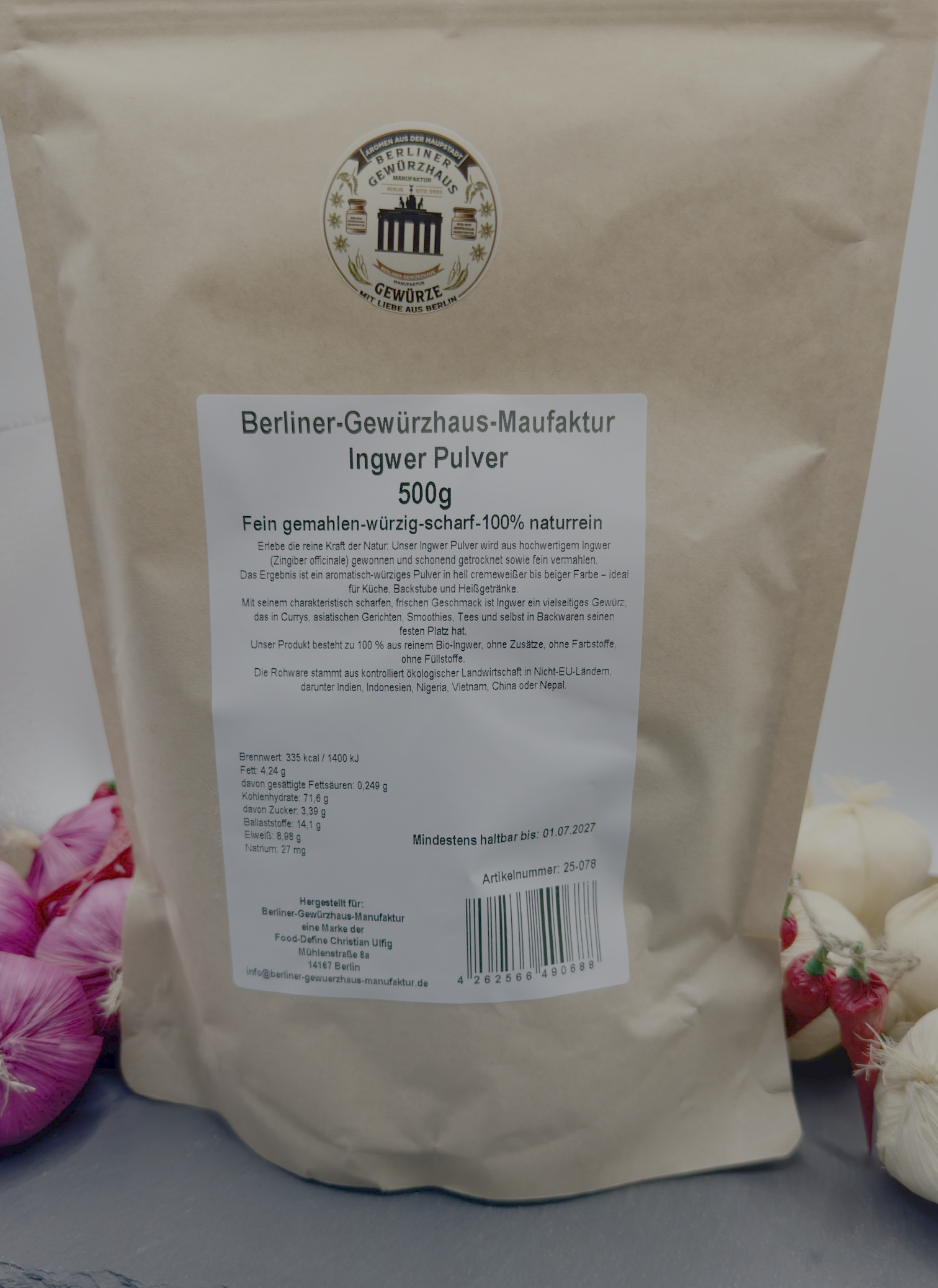 Ingwer Pulver 500g - Berliner-Gewürzhaus-Manufaktur 