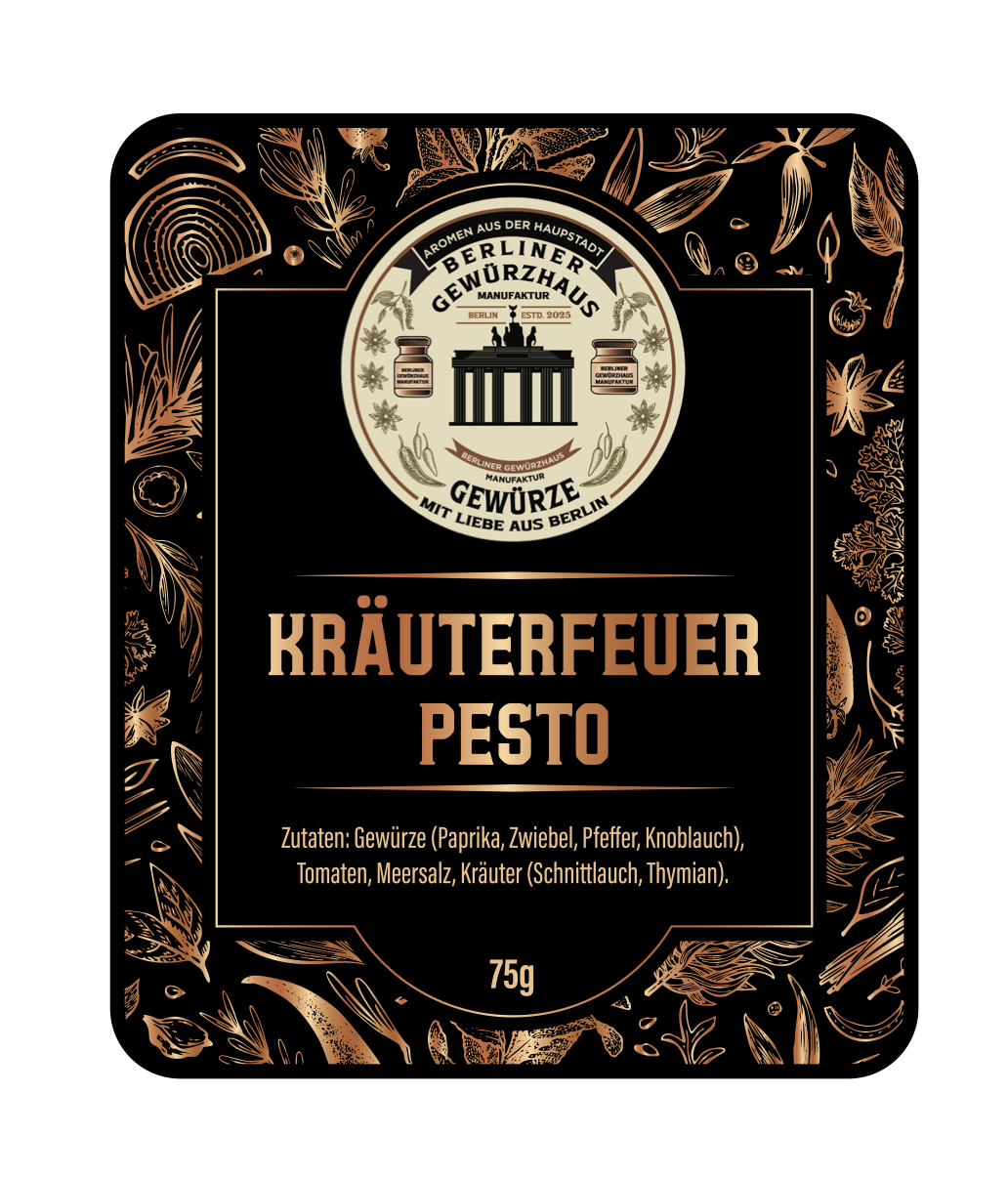 Kräuterfeuer Pesto 75g - Berliner-Gewürzhaus-Manufaktur 